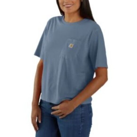Carhartt Tops - Carhartt Loose Fit Size Large Women’s Tee Shirt Short Sleeve NWT Thundercloud Bl